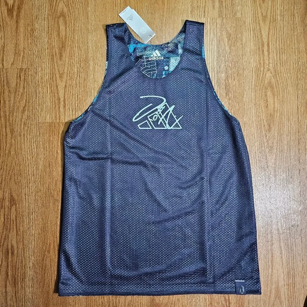 Adidas Dame Dolla Reversible Jersey Blue Purple Men's Size Large L HE6376 Logo